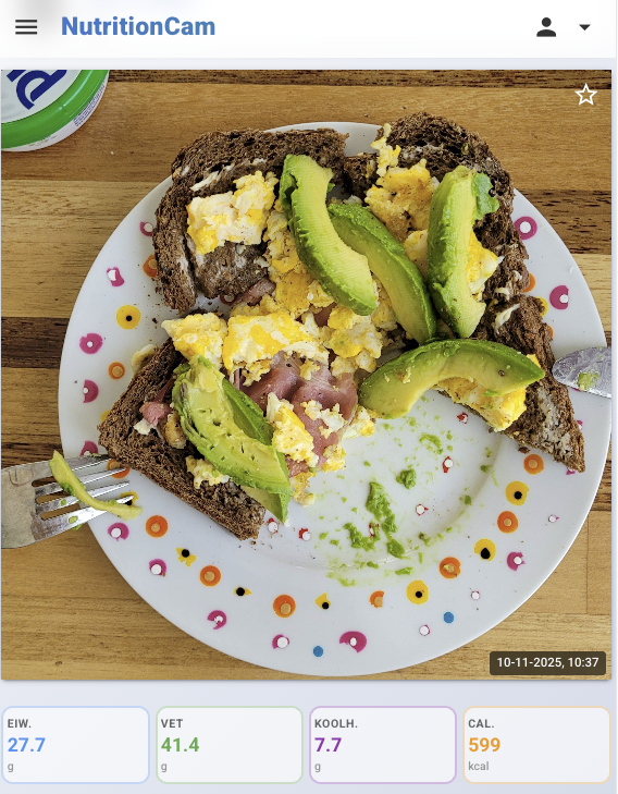 NutritionCam app screenshot